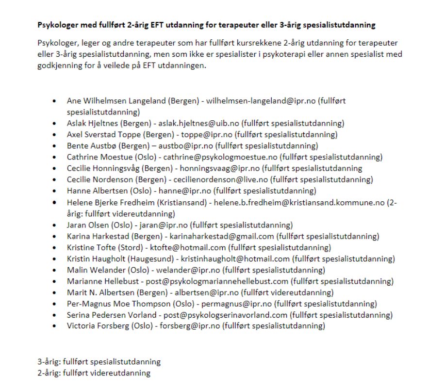 Fullført 2 årig eft utdanning